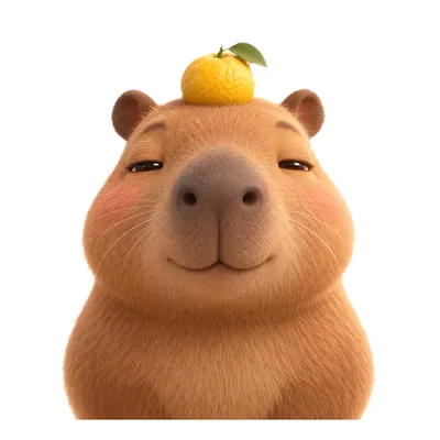 カピバラ顔のイラスト